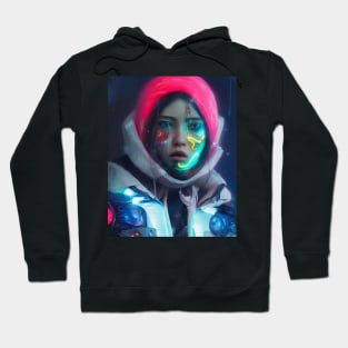 Cyberpunk netrunner girl Hoodie